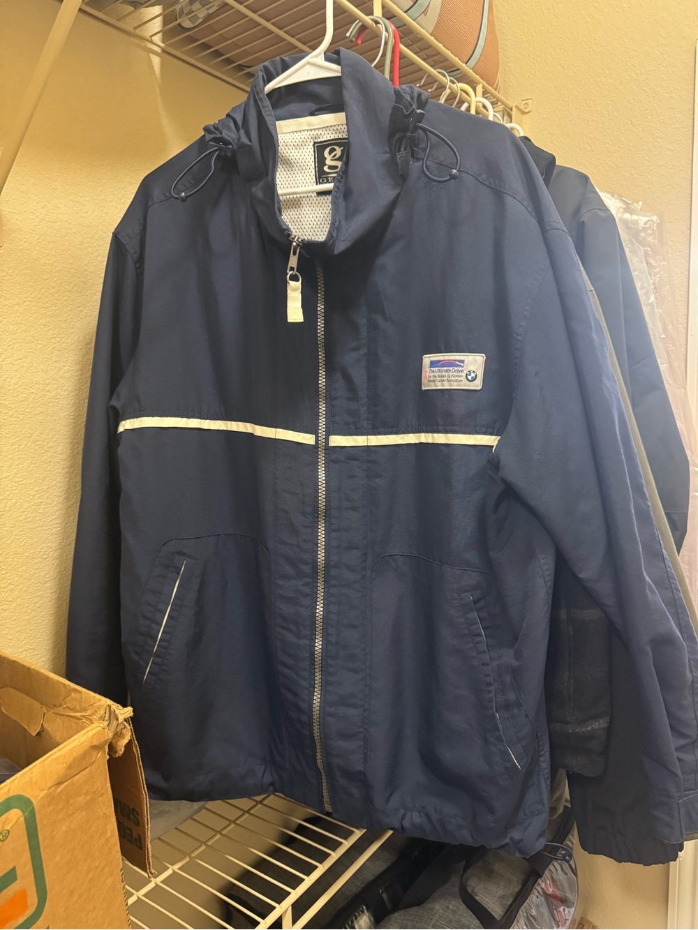 BMW Gear for Sport Navy Blue Zip-Up Windbreaker Jacket M